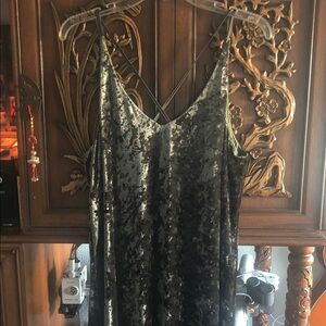 Crushed Velvet Strappy Slip Dress